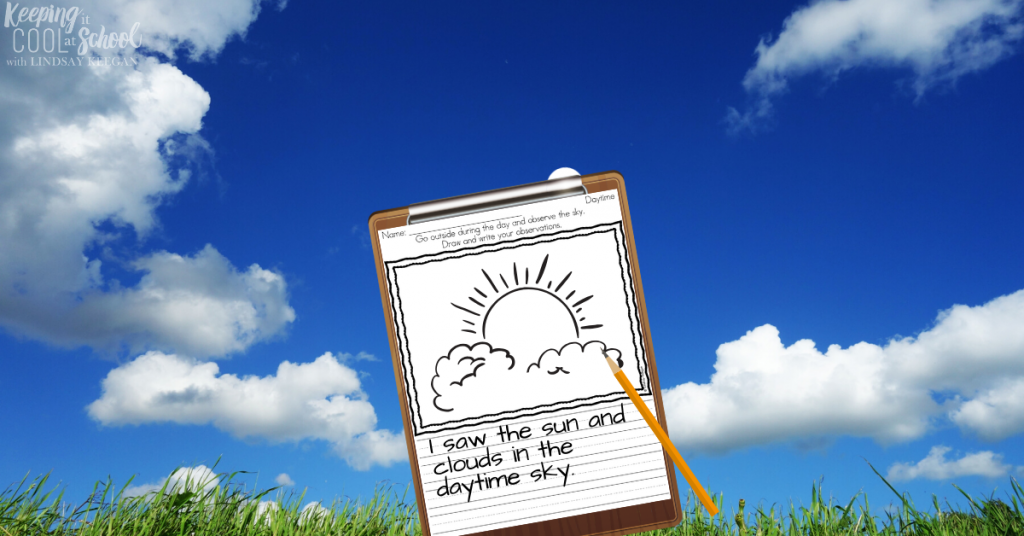 student observation sheet for the daytime sky